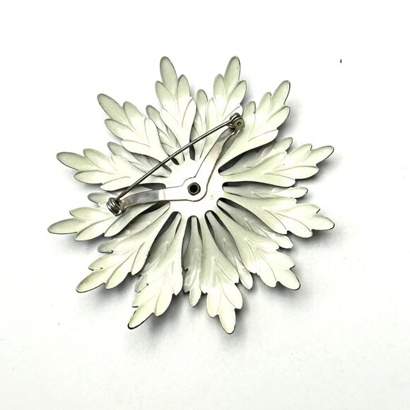 The Green Machine— Authentic 1960s Flower Power Enamel Brooch  3"  — EUC - Picture 2 of 3